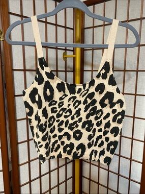 Sanctuary Essential Knitwear
Cropped Cami In Leopard Print Size M